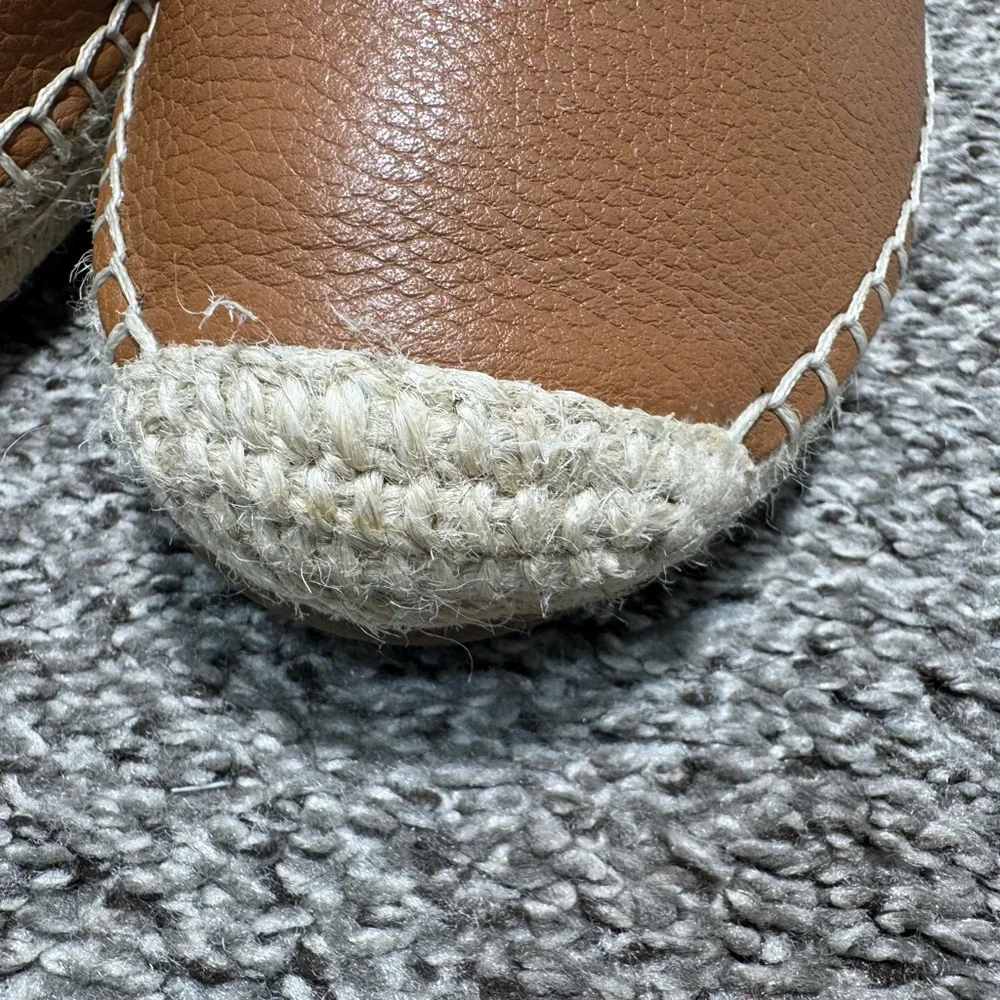 Marc Fisher Jarquis Espadrille Sandals Tan Studded Ankle Strap Size 8.5 Leather - Picture 7 of 14